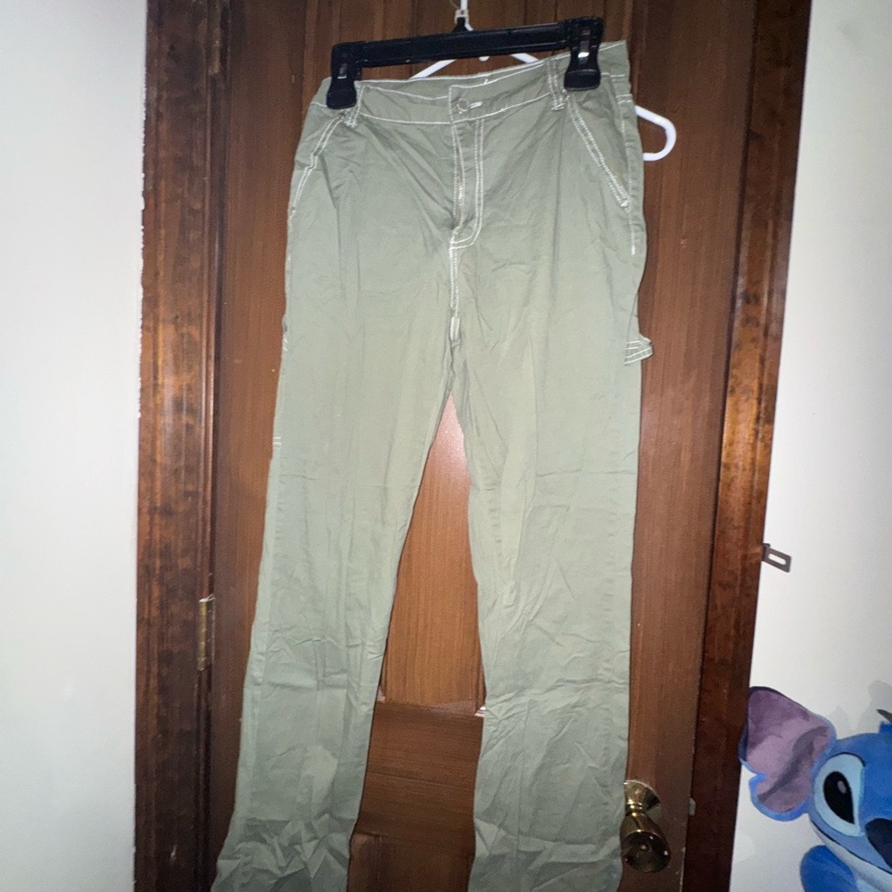 Light Green Casual Pants